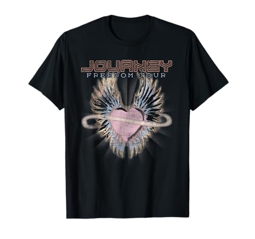 Journey Freedom Tour Pastel Heart and Logo Vintage Band Camiseta