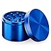ZUNSEAT Macinino per erbe, con raschietto, set da 4 pezzi, in lega di zinco per spezie, erbe, spezie, tabacco, caffè (blu)