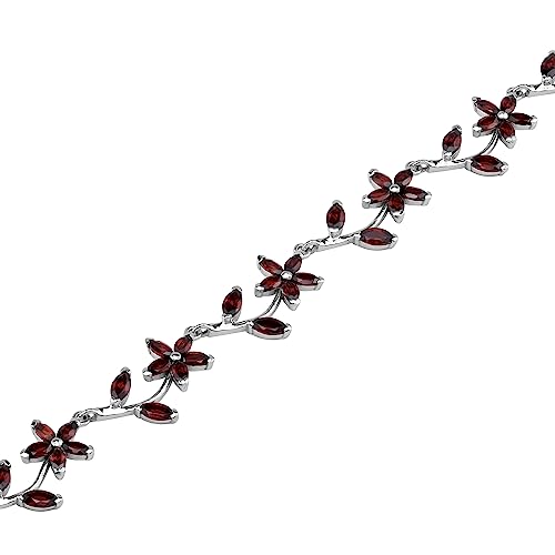 Silvershake White Gold Plated 925 Sterling Silver Flower Leaf 7 to 8 Inch Adjustable Bracelet3