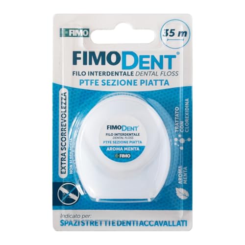 Fil dentaire Fimodent 35 m - partie plate en PTFE, extra lisse, idéal pour les espaces interdentaires étroits