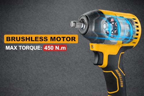 Image of KHADIJA IW20V-01 20V Cordless Impact Wrench | 430NM Torque | 3200RPM | 1 /2 inch Square Driver | 2x Batteries | Fast Charger | LED Light | Carrying Case | 5 Pcs Impact Sockets