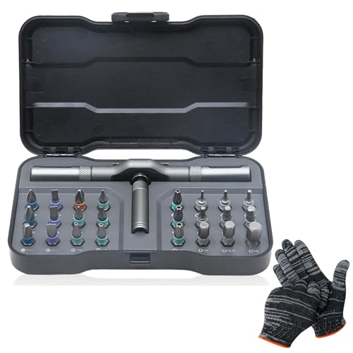 MagSnap - Juego de destornilladores de precisión de trinquete, kit de reparación magnética modular, juego de destornilladores de precisión MagSnap de KYD (juego 24 en 1)