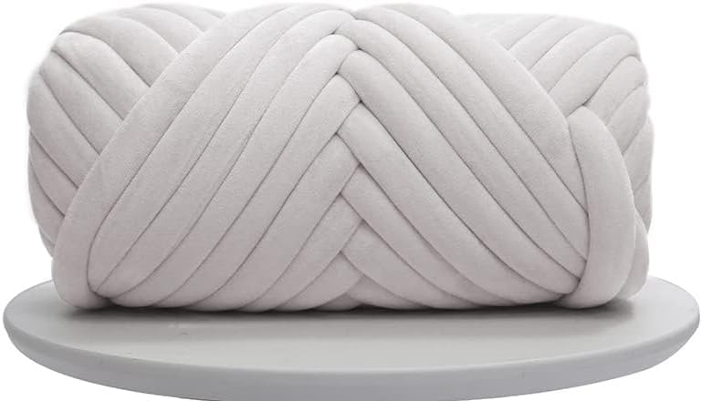 Miniatura 2 de Aloiyue Hilo de punto grueso, tubo de algodón grande de terciopelo grueso de 17.6 onzas, relleno gigante hinchado para manta tejida hecha a mano,
