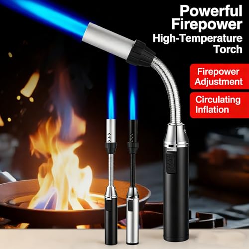 Encendedor metálico resistente al viento con cuello flexible 56cm miniatura 2