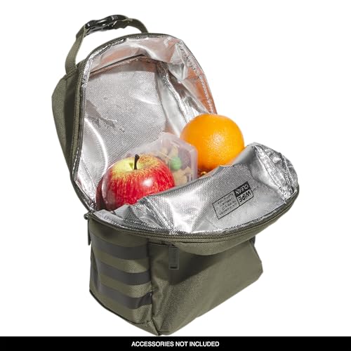 Image of adidas Santiago Bag Cooler, Insulated Food Container, Adult Lunch Boxes for Women and Men with Mesh Pocket, Olive Strata Green /Impact Orange /Black /3.0, One Size