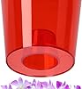 B2C Plant Orchid Pot Plastic 8 Colours Gloss Oval Planter Transparent Clear 12 cm (Red transparent, Round) #4