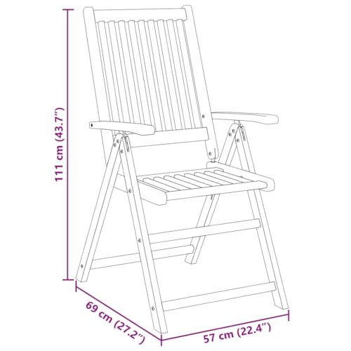 vidaXL Ensemble à Manger de Jardin 3 pcs Bois d'acacia Solide, Ensemble de Salle à Manger d'extérieur, Meuble de Salle à Manger de Jardin, Table et chaises de Jardin – Image 5