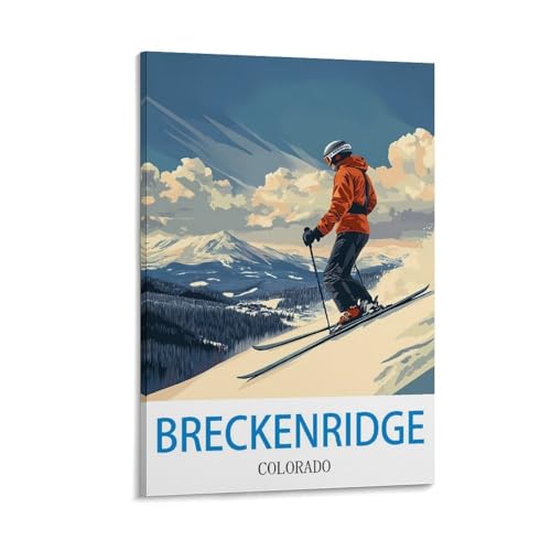 Poster Breckenridge Colorado vintage sur toile 30x45 cm pour decoration interieure