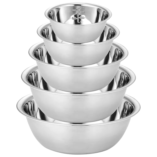 LDXDRU Lot de 5 cul de poule inox, saladiers en acier...