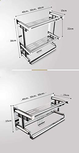 Étagère multifonctionnelle double couche en acier inoxydable durable