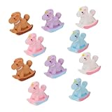 ORFOFE 10 Pezzi Mini Dondolo in Resina Color Macaron Figurina da Collezione Multicolore per Decorazioni Natalizie Accessori DIY per Casa delle Bambole e Decorazioni da Tavolo