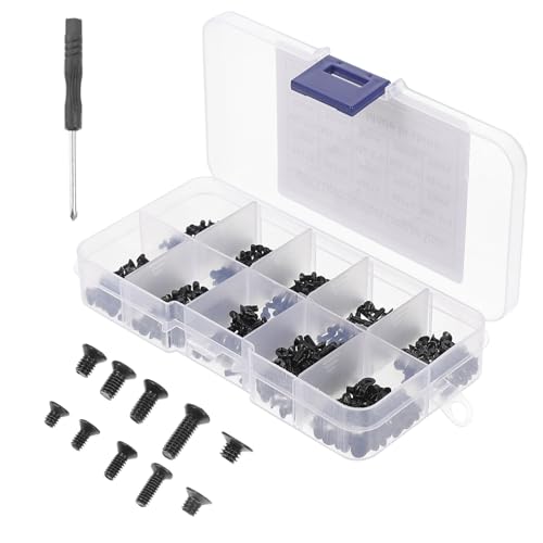 MOLUCKFU Set de Vis Micro Ordinateur Vis à Tête Fraisée Acier Au Kit avec Tournevis Cruciforme Résistant Corrosion pour Réparation PC Portable et Bureau