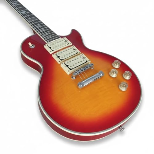 Guitare électrique simple pan coupé avec incrustations éclair