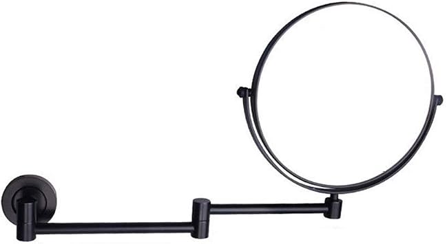 ZADIKO 8 Inch Wall Mounted Makeup Mirrors Magnifying Extend Sturdy Adjustable Shaving Cosmetic Mirror Bathroom Vanity Mirrors Color Black, Size 5X