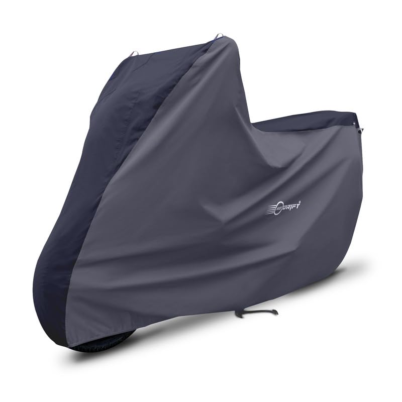 Image of Neodrift 'SuperMax' Bike Cover Suitable for Indian Chieftain (All-Weather Motorcycle Protection, Water & UV Resistant, Windproof) (Colour: Black - Dark Grey)