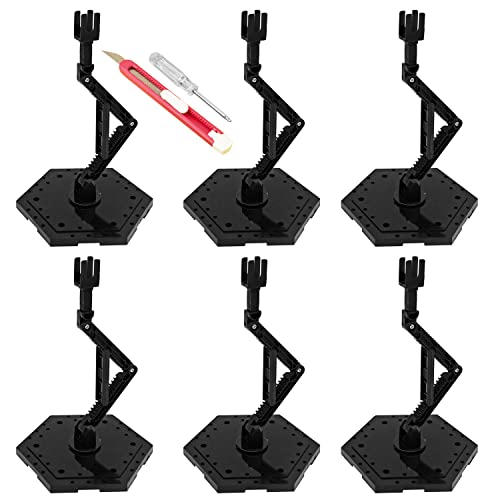 TWKUPWO Hobby Model Action Base Display Stand Gundam Action Figure Stand Compatible with MG RG HG Universal Models (6sets Black)