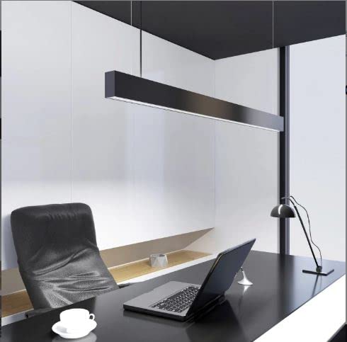 Image of Acco LED Modern 4 Feet 5070 LED Profile Linear Light - 38W Cool White 6500K - Aluminium Pendant Light with Adjustable Hanging Wire - Anti-Glare, Energy Efficient, Durable Indoor Lighting for Office