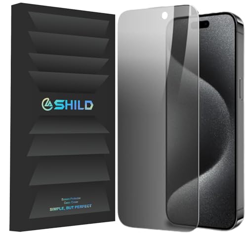 Image of SHILD Privacy Tempered Glass Compatible for iPhone 15 Pro (Black) Edge to Edge Coverage with Easy Installation kit, Anti-Spy Tempered Glass Privacy Screen Protector