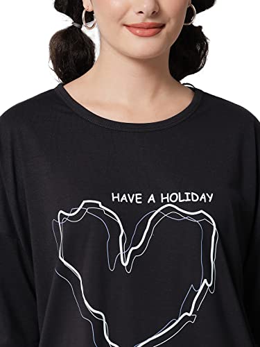 Image of KOTTY Women's Oversized T-Shirts | Cotton Blend||Stylish Prints & Solids||Long Length||Loose fit