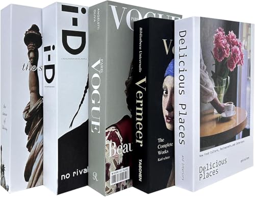 5 Decorative books for home decor, decor books for coffee table, suitable for coffee table, living room, desk, bookshelf decoration, modern hardcover stacking display