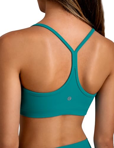 Image of Colorfulkoala Women's Dreamlux Y Back Sports Bra Low Impact Padded Workout Top with Built in Bra A-C Cups
