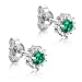 Produktbild Orovi Ohrringe Damen Weißgold 9 Karat / 375 Gold Ohrstecker Solitair Emerald mit Rundschliff Diamant