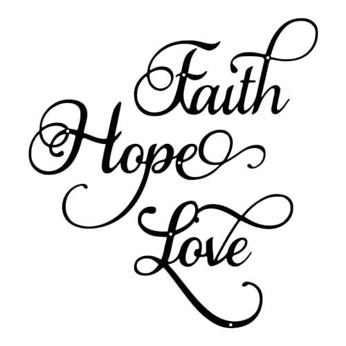 ESTART Faith Hope Love 3 Pieces Metal Wall Decor...