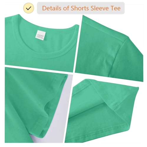 Image of Girls /Kids /Toddlers Crew Neck Cotton T-Shirts Short Sleeve Summer Basic Tops(Age 2-12Y)