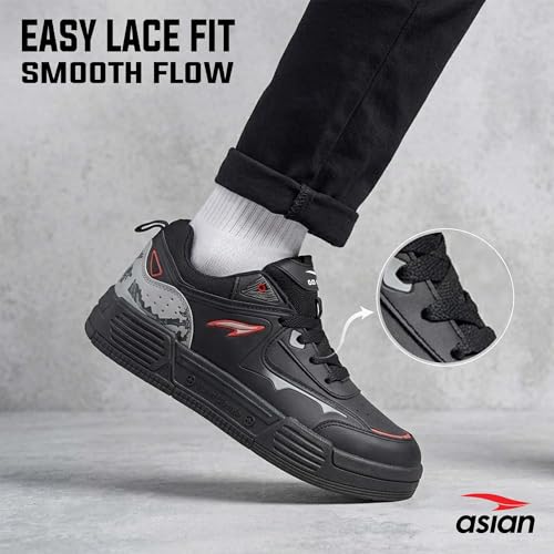 Image of ASIAN Lifestyle-02 Men's Stylish Sneakers | Comfortable Sporty Sneakers with PU Upper & Cushioned Insole | Ideal for Gym, Walk, Travel, & Casual Wear