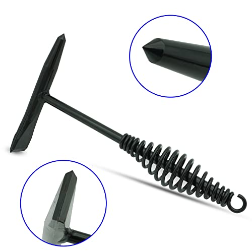 Image of VASTOOLS Welding Chipping Hammer with Coil Spring Handle,10.5 inch,Cone and Vertical Chisel, Cone and Cross Chisel, 10 inch Wire Brush
