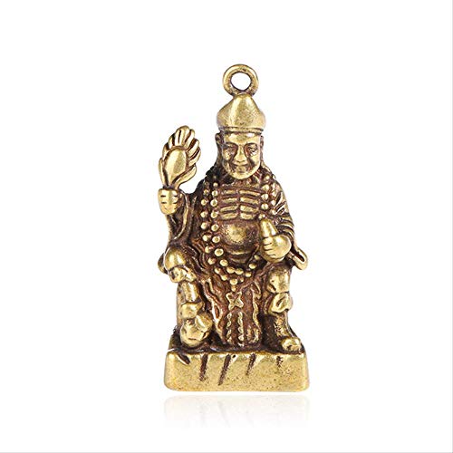 LBSST Messing Live Buddha Jigong Kleiner Anhänger Kupfer Mikrogeschnitzte Buddha-Statue Kleiner Anhänger, um Alten antiken Kupfer Kupfer Schlüsselnebel Anhänger zu tun Cover