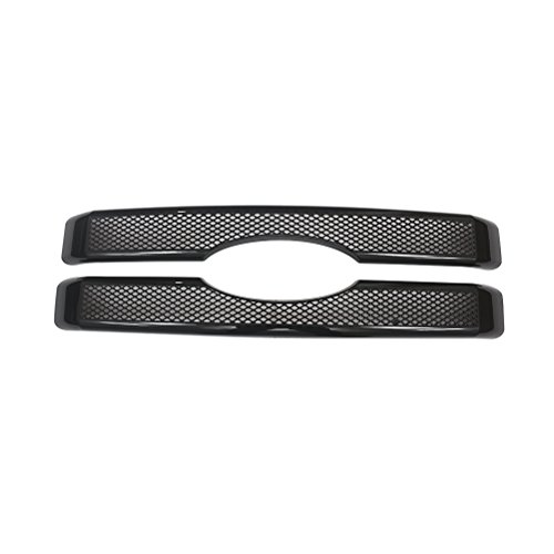 Ninte For 2011-2016 Ford F-250 F-350 F-450 F-550 Super Duty - Painted Gloss Black Front Bumper Hood Mesh Grill Cover W/Surround - 8Pcs #TOP3