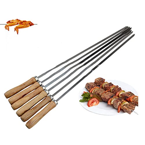 Brochetas de acero inoxidable con diseño plano reutilizable y funda textil 5
