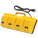 4-Port DCB104 Rapid Charger Replacement for Dewalt 12V/20V Max Lithium Battery Charger Station Compatible with Dewalt 12V&20V MAX Lithium Batteries DCB204 DCB230 DCB240 DCB120 DCB126 DCB206 (Yellow)