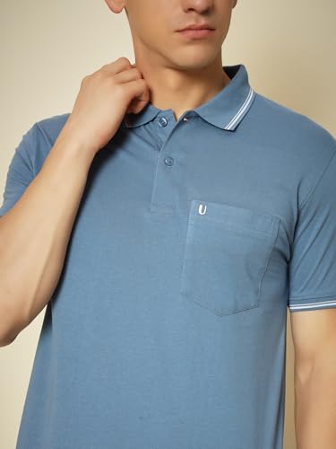 Image of UNIBERRY Men's Cotton Half Sleeves Solid Polo Neck T-shirt-MT4-BG 4XL