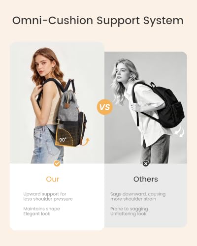 Image of LOVEVOOK Laptop Backpack Women Quilted Teacher Nurse Work Backpack Purse