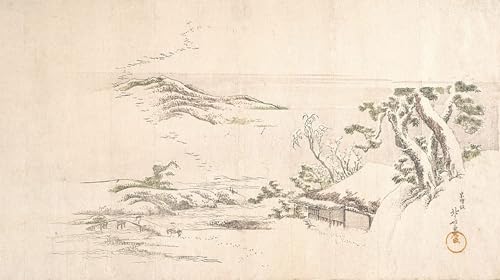 Toile paysage enneigé par Katsushika Hokusai affiche de célèbres tableaux pour bureau 60x90cm