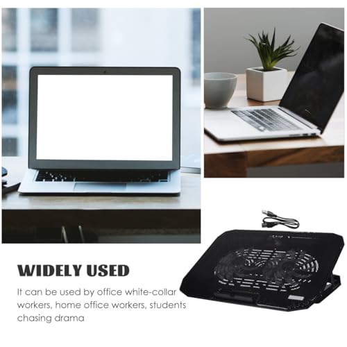Base para laptop con ventiladores USB y pantalla LCD miniatura 5