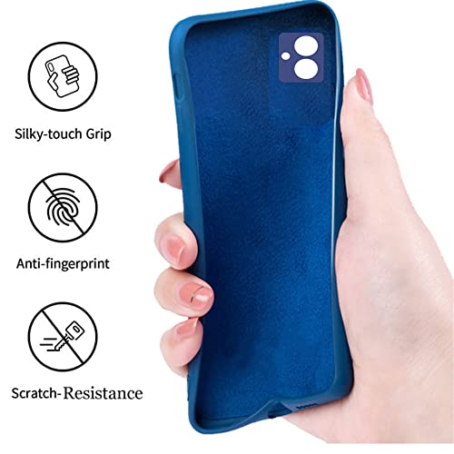 Image of A rtistque Liquid TPU Silicone Matte Shockproof Flexible with Camera Protection Soft Back Cover Case for Samsung Galaxy M13 5G - Blue