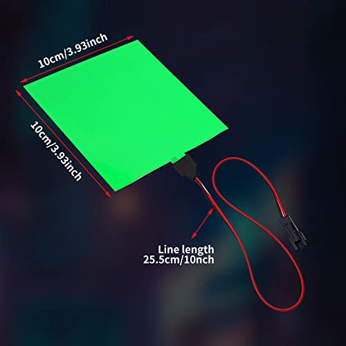 Ygmylandbb Electroluminescent Panels, EL Panels light, EL Sheets 10 cm x 10 cm (3.93" x 3.93") ON/Slow Flash/Fast Flash, Green, 1Pack - Image 3