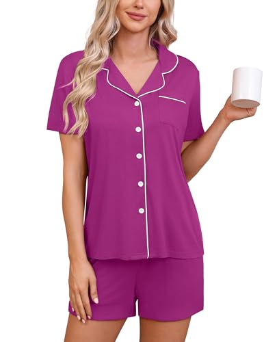 Image of HNG Pajama Sets for Women 2 Piece PJ Sets Short Sleeve Lounge Set Fashion Sleepwear XS-3XL