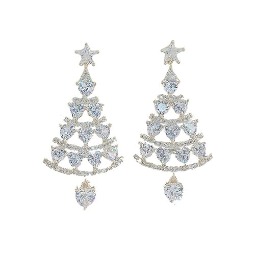 Boucles d'oreilles arbre de Noël diamant pour illuminer vos tenues de fêtes