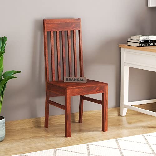 Image of Furniture Solid Sheesham Wood Dining Chairs Set of 2 Dinning Chair for Kitchen & Dining Room Chairs Without Cushion | Rosewood, Honey Finish