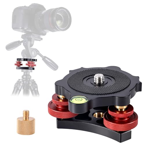 Base de nivelación para fotografía macro y panorámica con rosca de tres octavos de pulgada