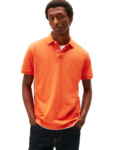 Tommy Hilfiger Mens Short Sleeve Polo Shirts in Classic Fit with Stretch and Organic Pique Cotton