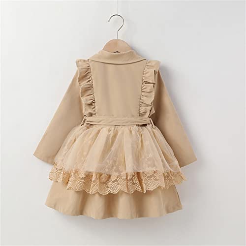 Kids Toddler Girls Ruffles Long Sleeve Trench Coat Double Breasted Lace Edge Outwear Girls Winter Jacket Baby Girl2