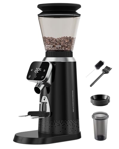 Image of Tuni G2 Conical Burr Coffee Grinder with 70 Precise Grind Settings, Anti-Static Design, Adjustable Electronic Timer & LED Touchscreen, For Espresso Drip Cold Brew French Press, Stainless Steel, Black