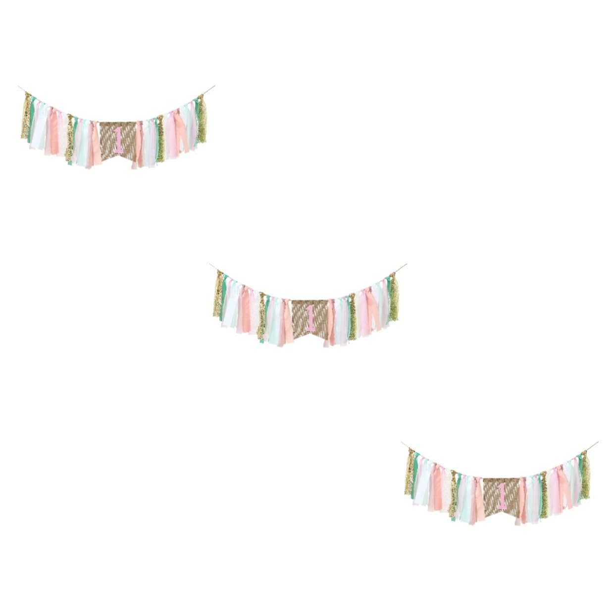 Toyvian 3pezzi Striscione Compleanno Per Decorazioni Feste Bandiera Per Compleanno Con Design Adorabile e Texture Raffinata Atmosfera Accogliente Per Foto e Celebrazioni Vivaci
