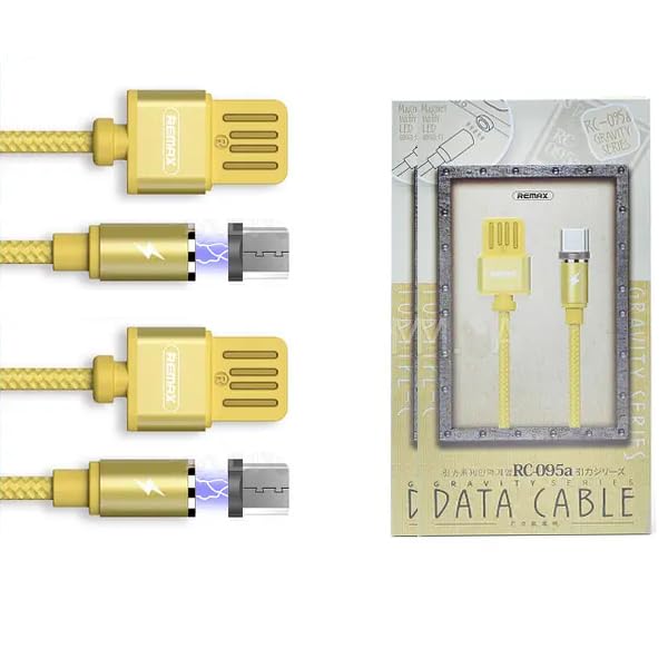 Remax09m Gravity Magnet Cable Micro USB 1m fast and strong cable 2 pack