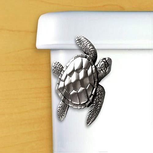 Home Accents Sea Turtle Decorative Toilet Handle Side Tank Mount, Satin Pewter